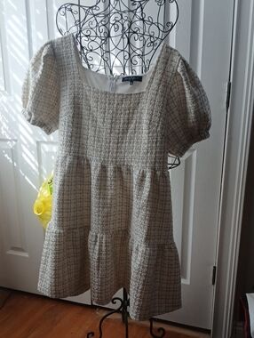 Simply Southern  Cream Textured Tiered Dress